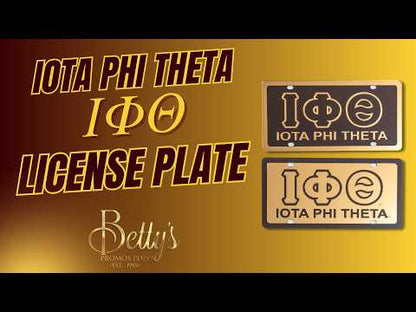 Iota Phi Theta ΙΦΘ Letters with Iota Phi Theta Laser Engraved Mirrored Acrylic Auto Tag License Plate