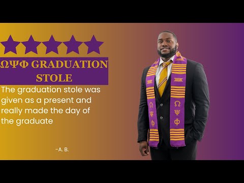Omega Psi Phi ΩΨΦ Greek Letters Kente Cloth Graduation Stole
