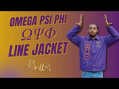 Omega Psi Phi ΩΨΦ Double-Stitched Embroidered Windbreaker Line Jacket