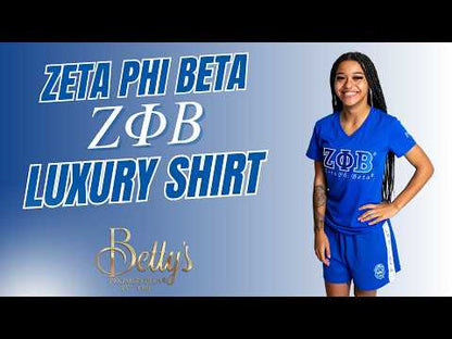Zeta Phi Beta ΖΦΒ Luxury Embroidered T-Shirt with 1920 Sleeve