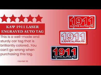 Kappa Alpha Psi ΚΑΨ 1911 with Kappa Alpha Psi Laser Engraved Mirrored Acrylic Auto Tag License Plate