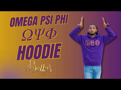 Omega Psi Phi ΩΨΦ Applique Embroidered Greek Letter Pullover Hoodie Sweatshirt