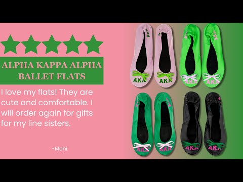 Alpha Kappa Alpha AKA Printed Foldable Ballet Flats with Carrying Case
