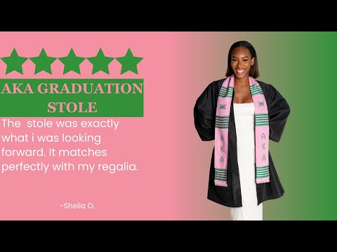 Alpha Kappa Alpha AKA Greek Letters Kente Cloth Graduation Stole