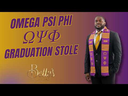 Omega Psi Phi ΩΨΦ Greek Letters Kente Cloth Graduation Stole