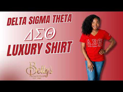Delta Sigma Theta ΔΣΘ Luxury Embroidered T-Shirt with 1913 Sleeve