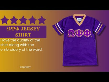 Omega Psi Phi ΩΨΦ Double Stitched Appliqué Embroidered Jersey T-Shirt