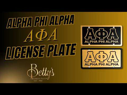 Alpha Phi Alpha ΑΦΑ Letters with Alpha Phi Alpha Laser Engraved Mirrored Acrylic Auto Tag License Plate
