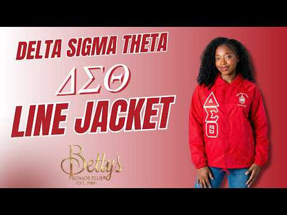 Delta Sigma Theta ΔΣΘ Double-Stitched Embroidered Windbreaker Line Jacket