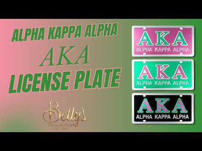 Alpha Kappa Alpha AKA Laser Engraved Mirrored Acrylic Auto Tag License Plate