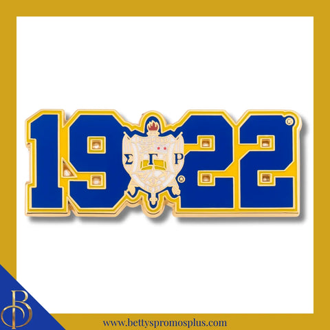 Sigma Gamma Rho 1922 ΣΓΡ Shield Lapel Pin-Gold-Sigma Gamma Rho Paraphernalia-Sigma Gamma Rho Lapel Pin-Betty's Promos Plus