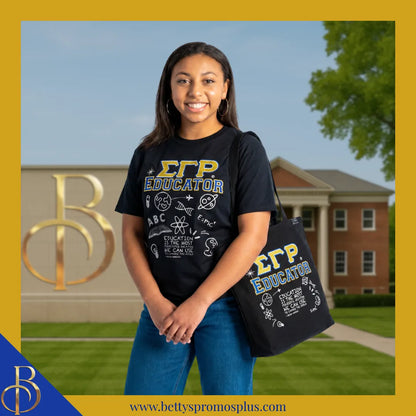 Sigma Gamma Rho Educator Screen Printed Tote Bag-Sigma Gamma Rho Paraphernalia-Sigma Gamma Rho Tote Bags-Betty's Promos Plus