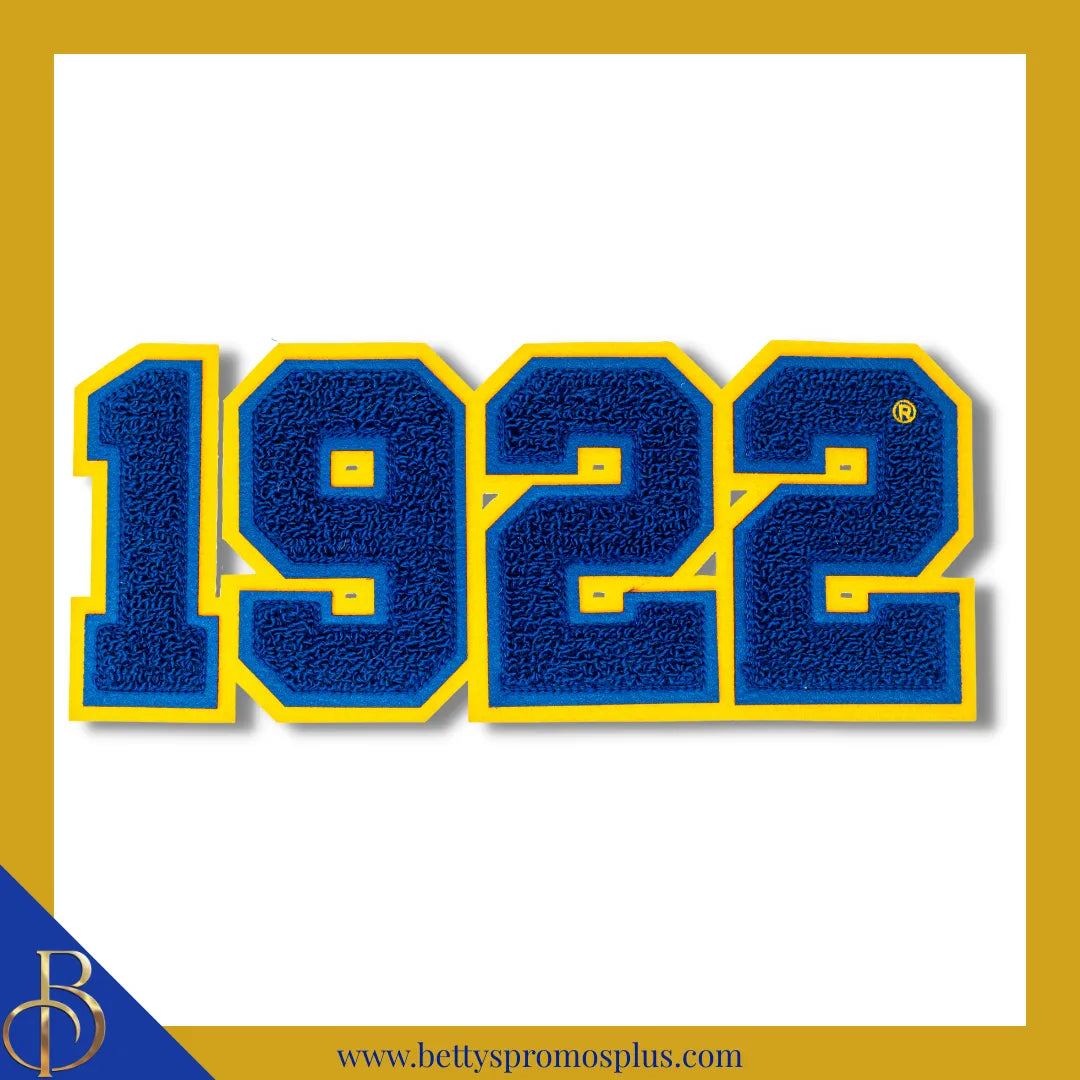 Sigma Gamma Rho ΣΓΡ 1922 Chenille Embroidered Patch-Blue-Sigma Gamma Rho Paraphernalia-Sigma Gamma Rho Patch-Betty's Promos Plus