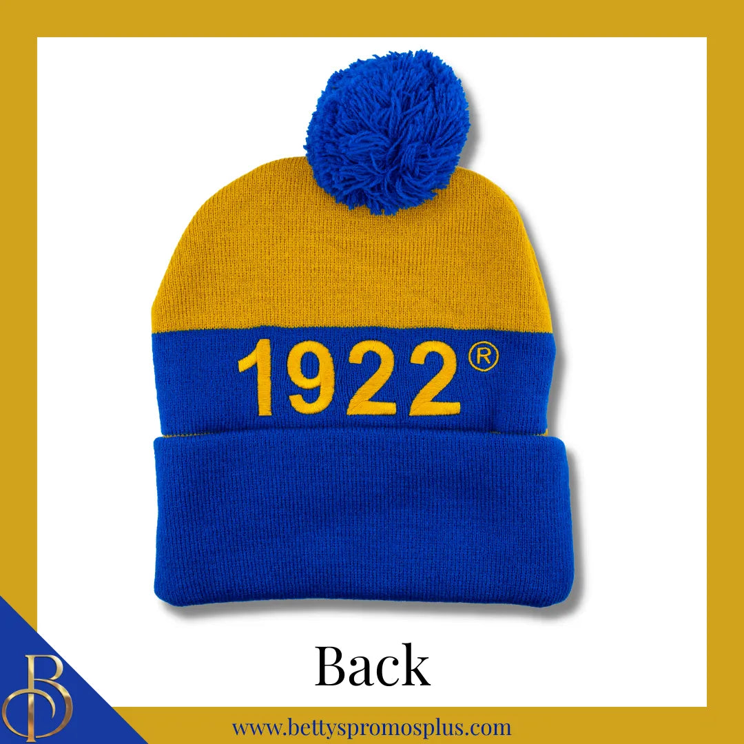 Sigma Gamma Rho ΣΓΡ 1922 Embroidered Shield Knit Crest Beanie-Sigma Gamma Rho Paraphernalia-Sigma Gamma Rho Hats-Betty's Promos Plus