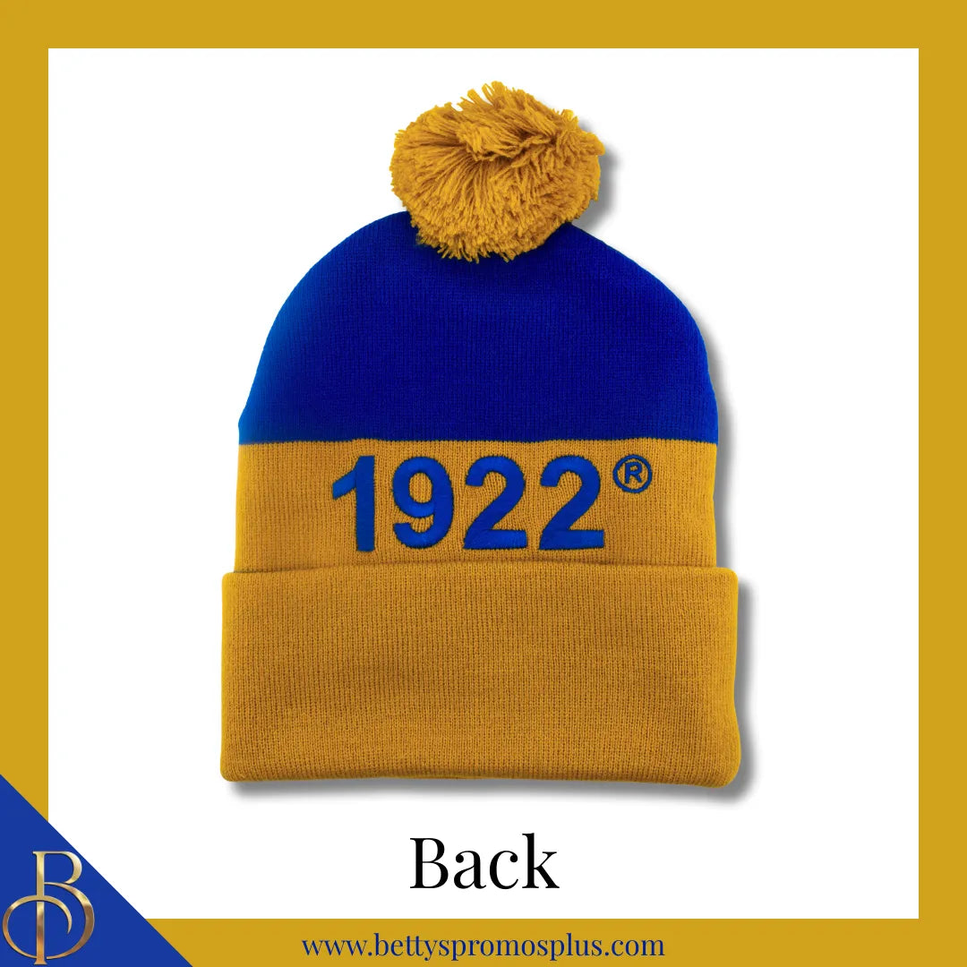 Sigma Gamma Rho ΣΓΡ 1922 Embroidered Shield Knit Crest Beanie-Sigma Gamma Rho Paraphernalia-Sigma Gamma Rho Hats-Betty's Promos Plus