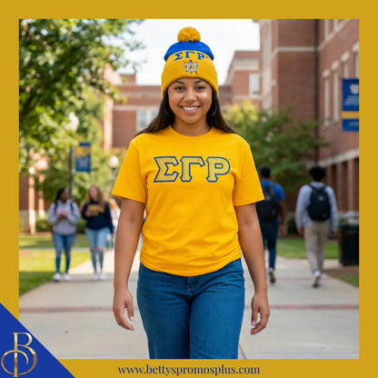 Sigma Gamma Rho ΣΓΡ 1922 Embroidered Shield Knit Crest Beanie-Sigma Gamma Rho Paraphernalia-Sigma Gamma Rho Hats-Betty's Promos Plus