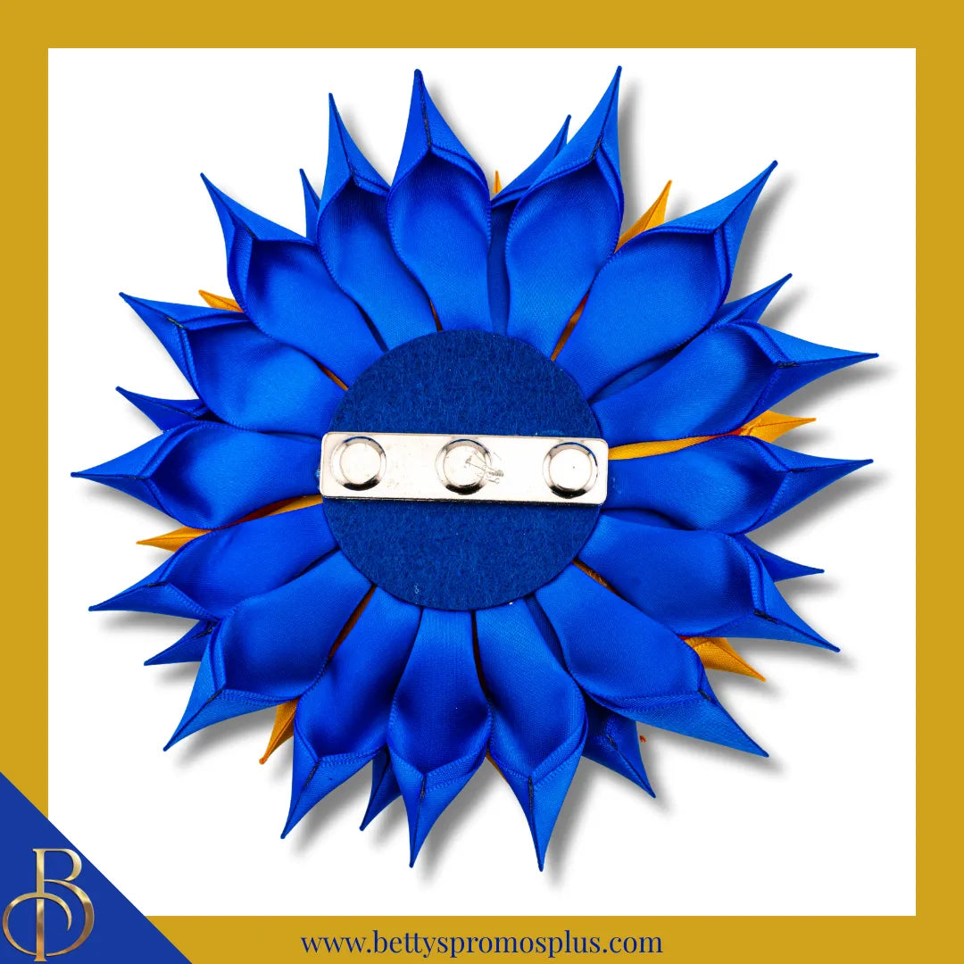 Sigma Gamma Rho ΣΓΡ Blue Gemstones Silk Flower Brooch-Sigma Gamma Rho Paraphernalia-Sigma Gamma Rho Lapel Pin-Betty's Promos Plus