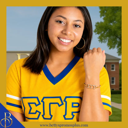 Sigma Gamma Rho ΣΓΡ Bracelet with Rhinestone Letters-Sigma Gamma Rho Paraphernalia-Sigma Gamma Rho Bracelet-Betty's Promos Plus