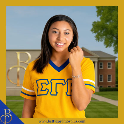 Sigma Gamma Rho ΣΓΡ Bracelet with Rhinestone Letters-Sigma Gamma Rho Paraphernalia-Sigma Gamma Rho Bracelet-Betty's Promos Plus
