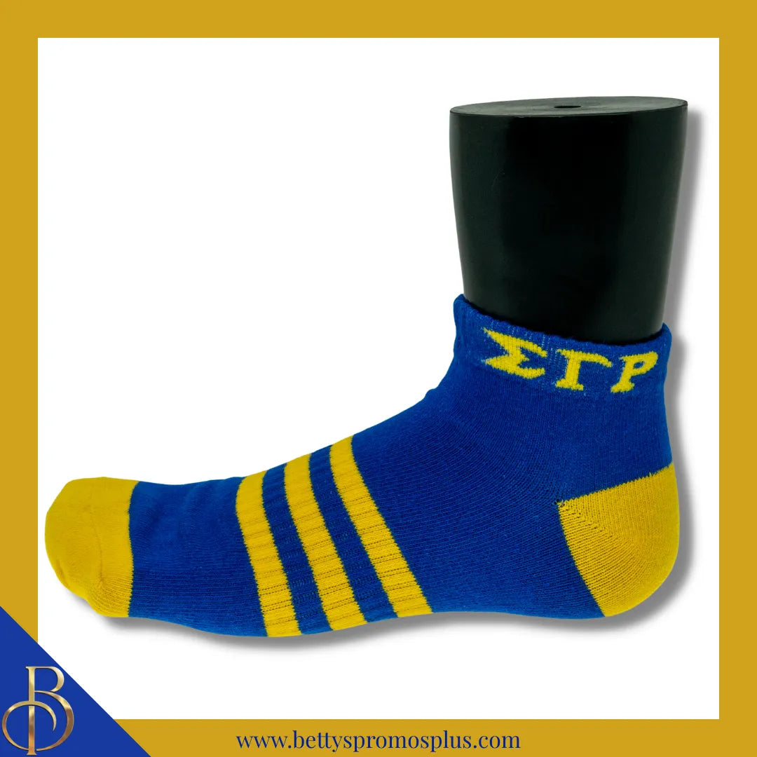 Sigma Gamma Rho ΣΓΡ Breathable Ankle Socks with Arch Support-Blue-Sigma Gamma Rho Paraphernalia-Sigma Gamma Rho Socks-Betty's Promos Plus