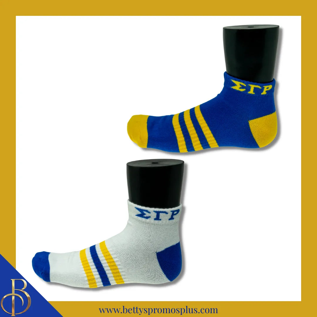 Sigma Gamma Rho ΣΓΡ Breathable Ankle Socks with Arch Support-Sigma Gamma Rho Paraphernalia-Sigma Gamma Rho Socks-Betty's Promos Plus