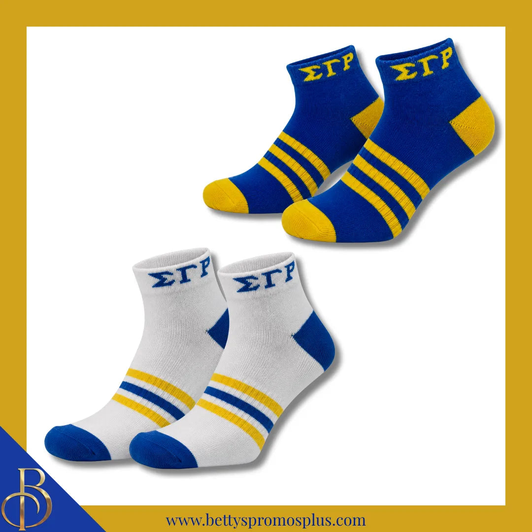 Sigma Gamma Rho ΣΓΡ Breathable Ankle Socks with Arch Support-Sigma Gamma Rho Paraphernalia-Sigma Gamma Rho Socks-Betty's Promos Plus
