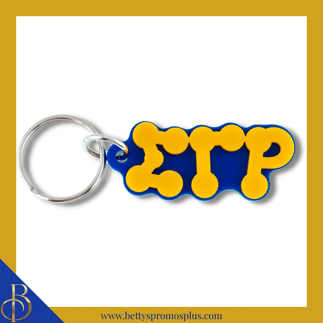 Sigma Gamma Rho ΣΓΡ Bubble Letters Acrylic Keychain-Gold-Sigma Gamma Rho Paraphernalia-Sigma Gamma Rho Keychain-Betty's Promos Plus