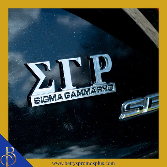 Sigma Gamma Rho ΣΓΡ Chrome Car Badge Auto Emblem Sticker Decal-Sigma Gamma Rho Paraphernalia-Sigma Gamma Rho Auto Decal-Betty's Promos Plus
