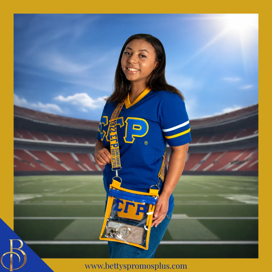Sigma Gamma Rho ΣΓΡ Cross Body Clear Stadium Bag-Sigma Gamma Rho Paraphernalia-Sigma Gamma Rho Stadium Bag-Betty's Promos Plus