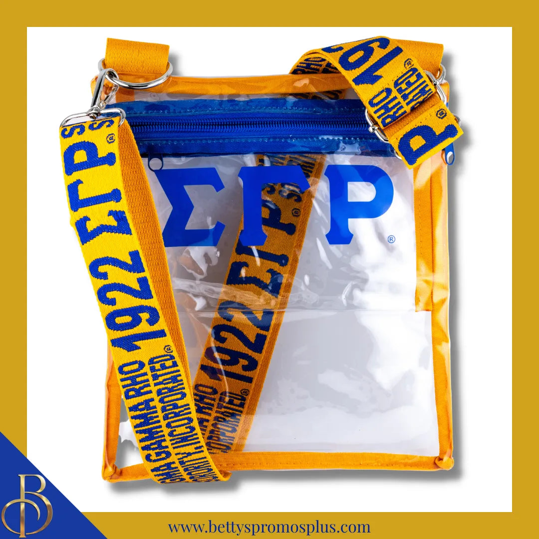 Sigma Gamma Rho ΣΓΡ Cross Body Clear Stadium Bag-Sigma Gamma Rho Paraphernalia-Sigma Gamma Rho Stadium Bag-Betty's Promos Plus