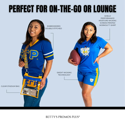 Sigma Gamma Rho ΣΓΡ Double Stitched Appliqué Embroidered Jersey T-Shirt-Sigma Gamma Rho Paraphernalia-Sigma Gamma Rho T-Shirts-Betty's Promos Plus