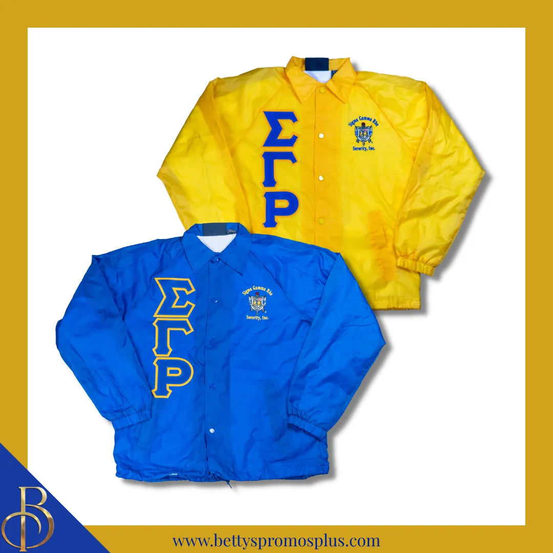 Sigma Gamma Rho ΣΓΡ Double-Stitched Embroidered Windbreaker Line Jacket-Sigma Gamma Rho Paraphernalia-Sigma Gamma Rho Line Jacket-Betty's Promos Plus