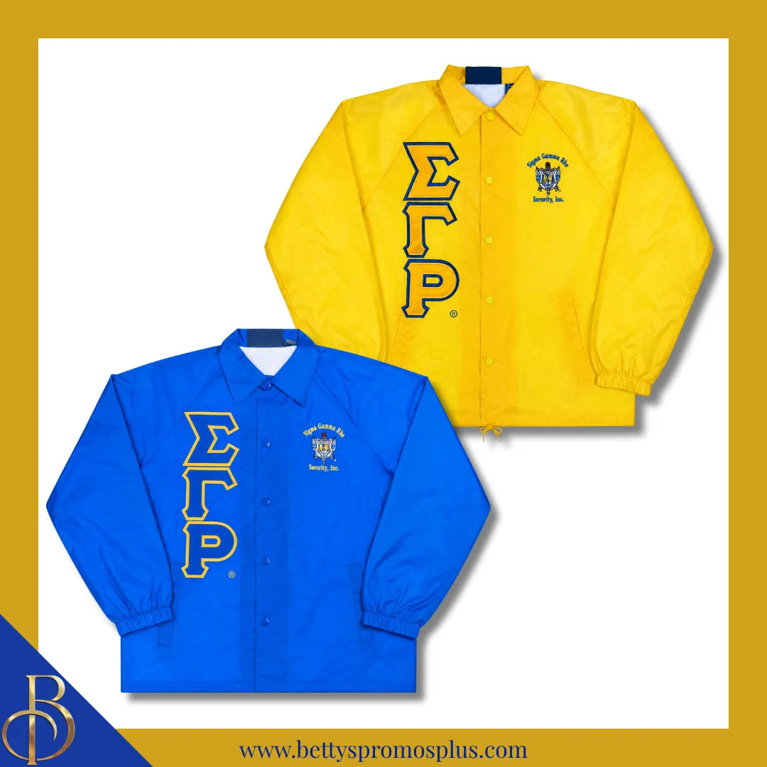 Sigma Gamma Rho ΣΓΡ Double-Stitched Embroidered Windbreaker Line Jacket-Sigma Gamma Rho Paraphernalia-Sigma Gamma Rho Line Jacket-Betty's Promos Plus