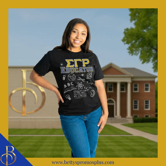 Sigma Gamma Rho ΣΓΡ Educator Screen Printed T-Shirt-Sigma Gamma Rho Paraphernalia-Sigma Gamma Rho T-Shirts-Betty's Promos Plus