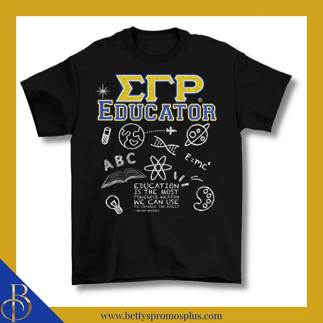 Sigma Gamma Rho ΣΓΡ Educator Screen Printed T-Shirt-Sigma Gamma Rho Paraphernalia-Sigma Gamma Rho T-Shirts-Betty's Promos Plus