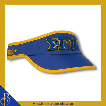 Sigma Gamma Rho ΣΓΡ Embroidered Greek Letter Featherlight Moisture Wicking Visor-Blue-Sigma Gamma Rho Paraphernalia-Sigma Gamma Rho Visor-Betty's Promos Plus