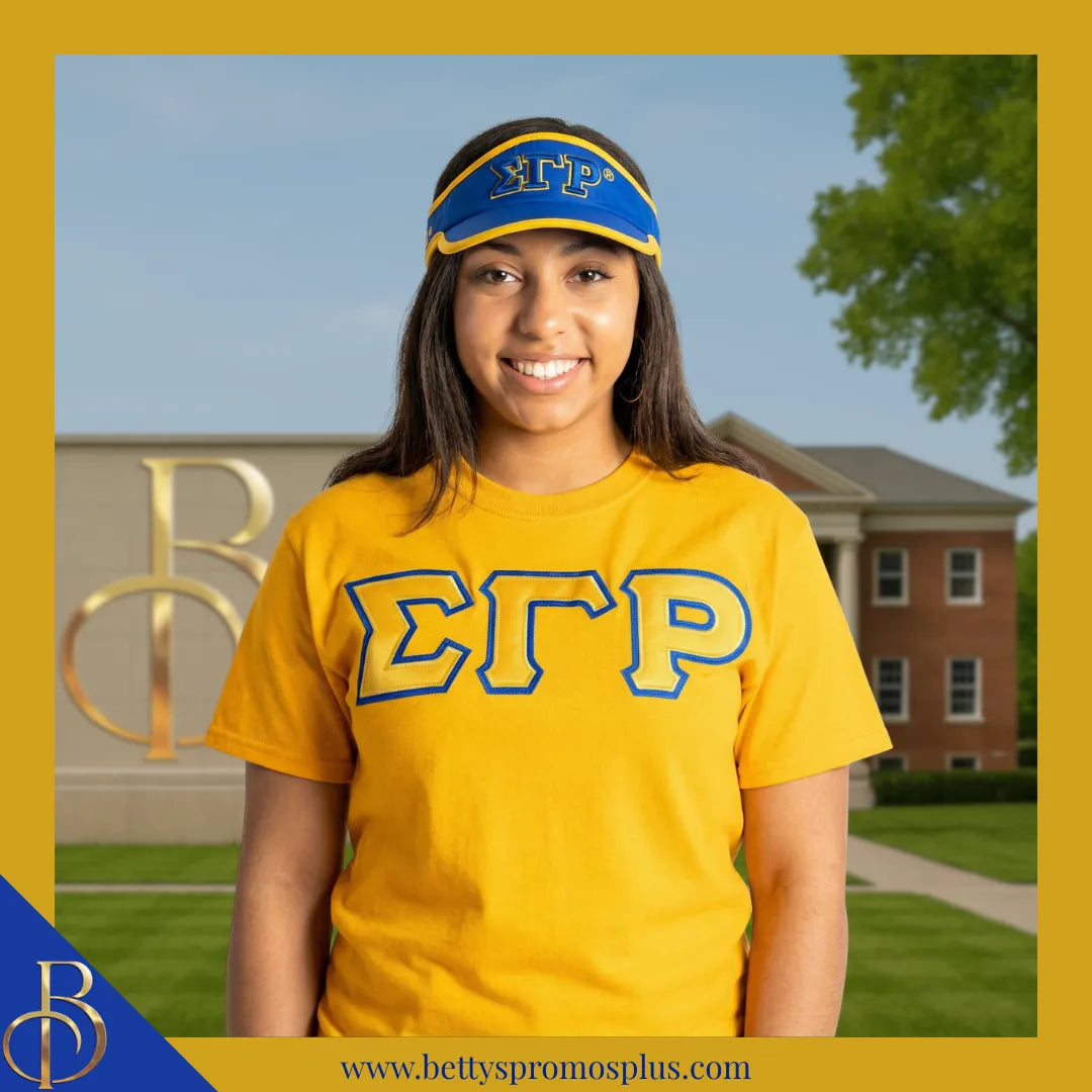 Sigma Gamma Rho ΣΓΡ Embroidered Greek Letter Featherlight Moisture Wicking Visor-Sigma Gamma Rho Paraphernalia-Sigma Gamma Rho Visor-Betty's Promos Plus