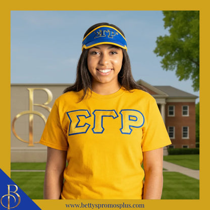 Sigma Gamma Rho ΣΓΡ Embroidered Greek Letter Featherlight Moisture Wicking Visor-Sigma Gamma Rho Paraphernalia-Sigma Gamma Rho Visor-Betty's Promos Plus