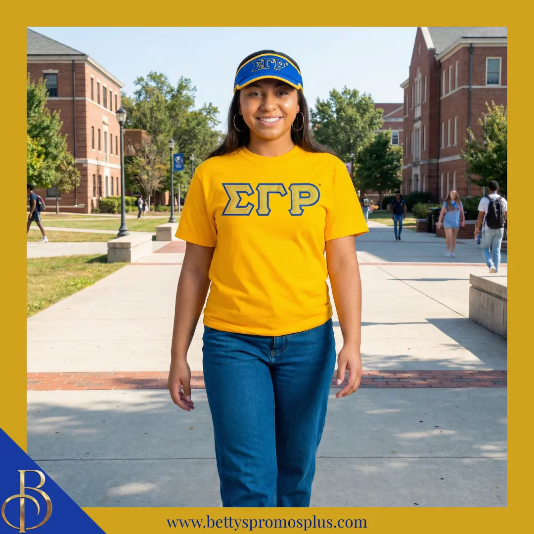 Sigma Gamma Rho ΣΓΡ Embroidered Greek Letter Featherlight Moisture Wicking Visor-Sigma Gamma Rho Paraphernalia-Sigma Gamma Rho Visor-Betty's Promos Plus