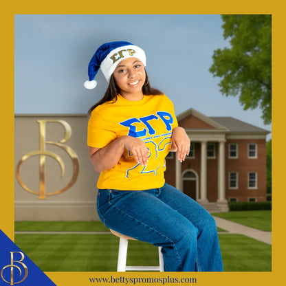 Sigma Gamma Rho ΣΓΡ Embroidered Greek Letters Deluxe Santa Hat-Sigma Gamma Rho Paraphernalia-Sigma Gamma Rho Hats-Betty's Promos Plus