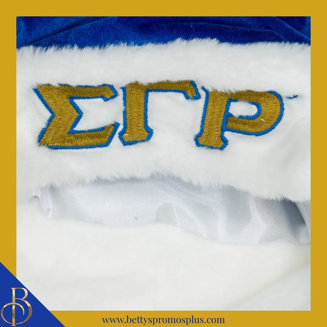 Sigma Gamma Rho ΣΓΡ Embroidered Greek Letters Deluxe Santa Hat-Sigma Gamma Rho Paraphernalia-Sigma Gamma Rho Hats-Betty's Promos Plus