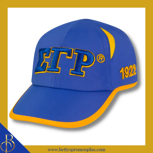 Sigma Gamma Rho ΣΓΡ Embroidered Greek Letters Featherlight Moisture Wicking Hat-Blue-Sigma Gamma Rho Paraphernalia-Sigma Gamma Rho Hats-Betty's Promos Plus