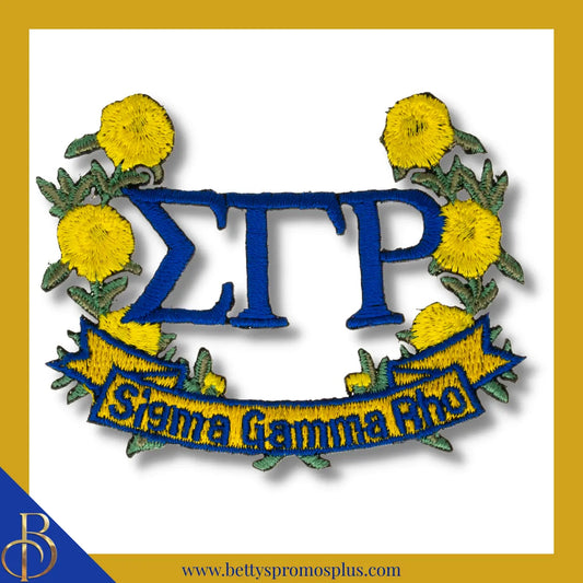Sigma Gamma Rho ΣΓΡ Embroidered Laurel Wreath Patch-Blue-Sigma Gamma Rho Paraphernalia-Sigma Gamma Rho Patch-Betty's Promos Plus
