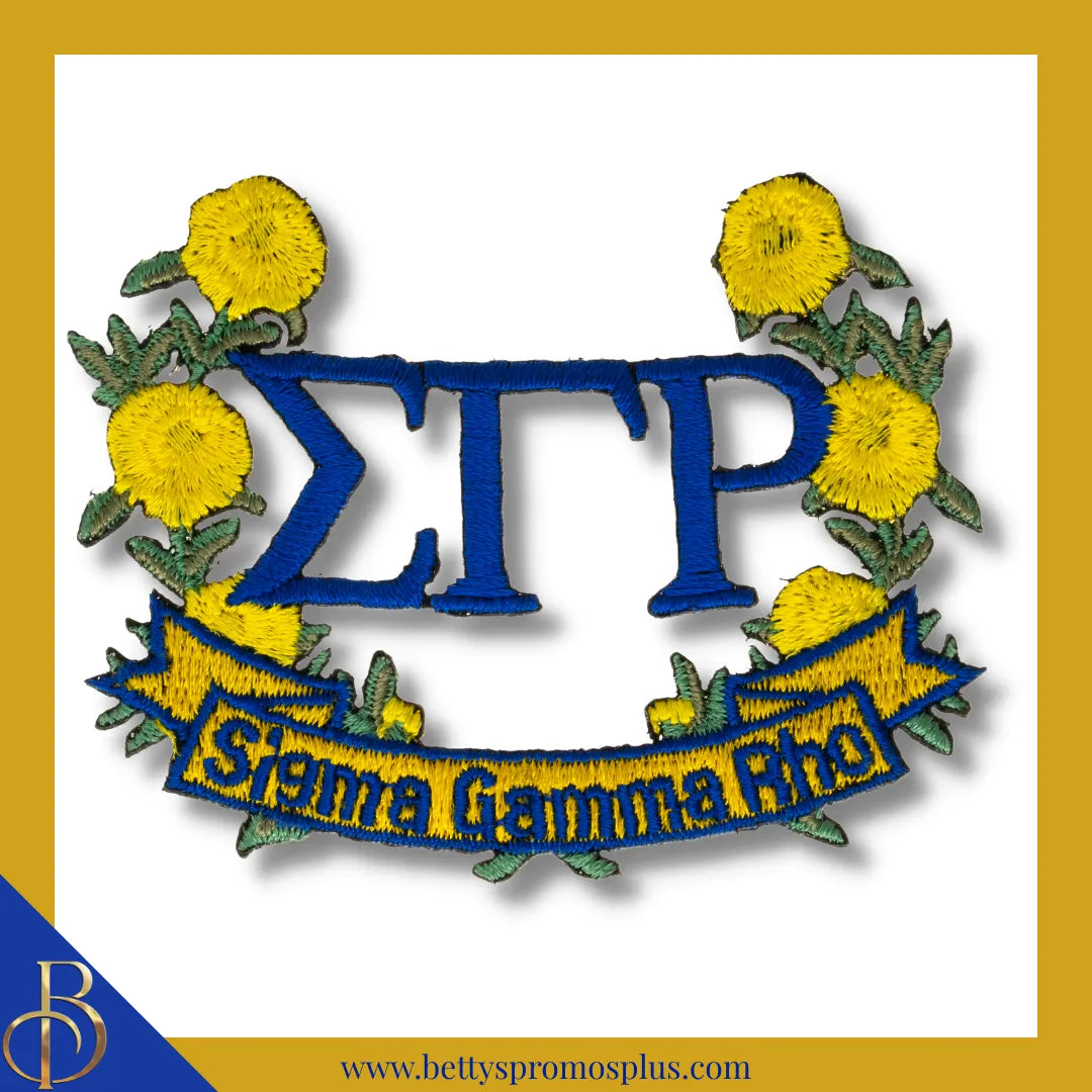 Sigma Gamma Rho ΣΓΡ Embroidered Laurel Wreath Patch-Sigma Gamma Rho Paraphernalia-Sigma Gamma Rho Patch-Betty's Promos Plus