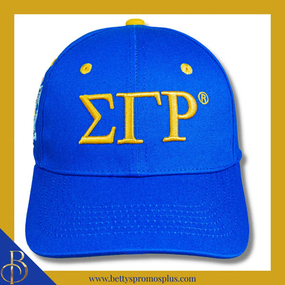 Sigma Gamma Rho ΣΓΡ Embroidered Shield Baseball Cap-Sigma Gamma Rho Paraphernalia-Sigma Gamma Rho Hats-Betty's Promos Plus