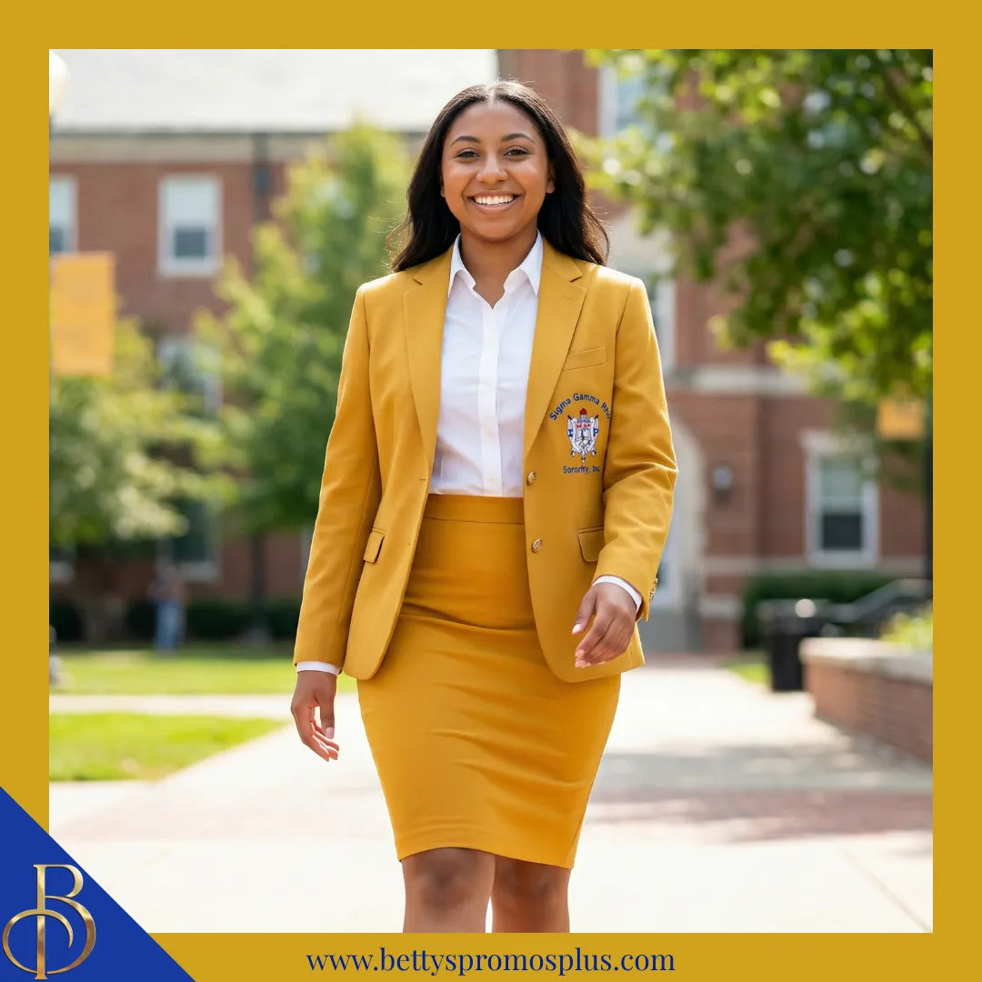 Sigma Gamma Rho ΣΓΡ Embroidered Shield Crest Blazer Sport Coat-Sigma Gamma Rho Paraphernalia-Sigma Gamma Rho Blazers-Betty's Promos Plus