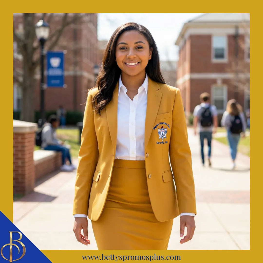 Sigma Gamma Rho ΣΓΡ Embroidered Shield Crest Blazer Sport Coat-Sigma Gamma Rho Paraphernalia-Sigma Gamma Rho Blazers-Betty's Promos Plus