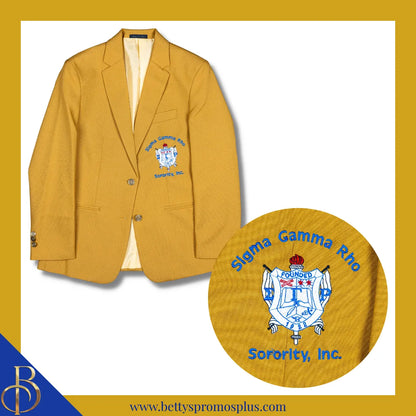 Sigma Gamma Rho ΣΓΡ Embroidered Shield Crest Blazer Sport Coat-Sigma Gamma Rho Paraphernalia-Sigma Gamma Rho Blazers-Betty's Promos Plus
