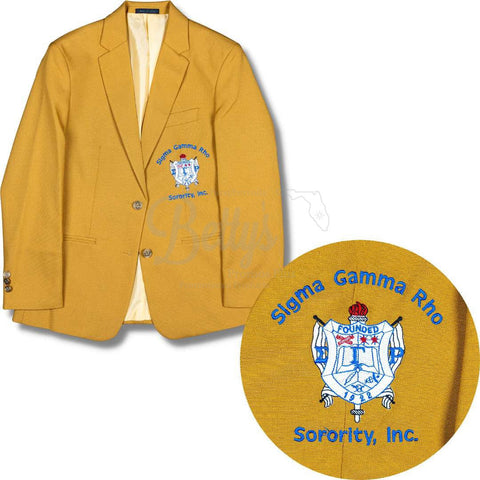 Sigma Gamma Rho ΣΓΡ Embroidered Shield Crest Blazer Sport Coat-Sigma Gamma Rho Paraphernalia-Sigma Gamma Rho Blazers-Betty's Promos Plus