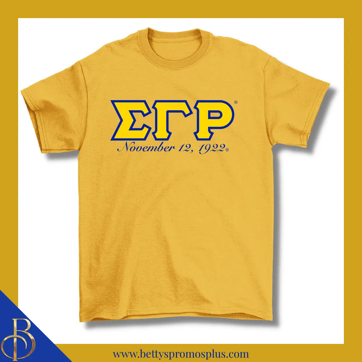 Sigma Gamma Rho ΣΓΡ Founding Date Screen Printed T-Shirt